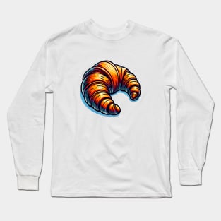 Croissant  Art Kawaii Food Bakery Dough Sweet Vintage Long Sleeve T-Shirt